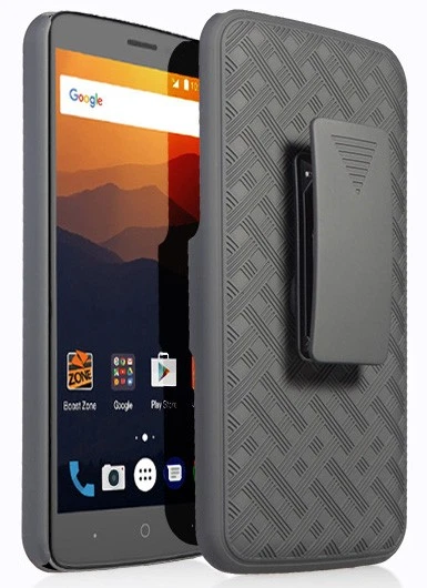 Black Kickstand Case Cover + Belt Clip Holster for ZTE MAX XL N9560 - Image 2 of 4