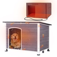 Heated Dog House with Insulated Liner for Winter Waterproof Dog Kennel