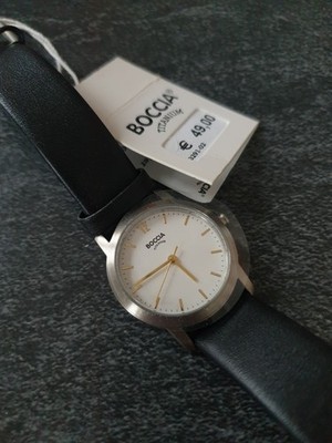 Boccia Reintitan Damen Uhr * 3291-02 Armbanduhr Titanium Lederband 29 cm