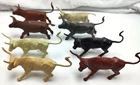 Vintage Roy Rogers & Western Marx Playset Longhorn Steers w/ 4 Chubby