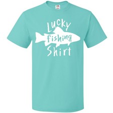 Inktastic Lucky Fishing Shirt- Fish T-Shirt Favorite Activity Weekend Lake Garb