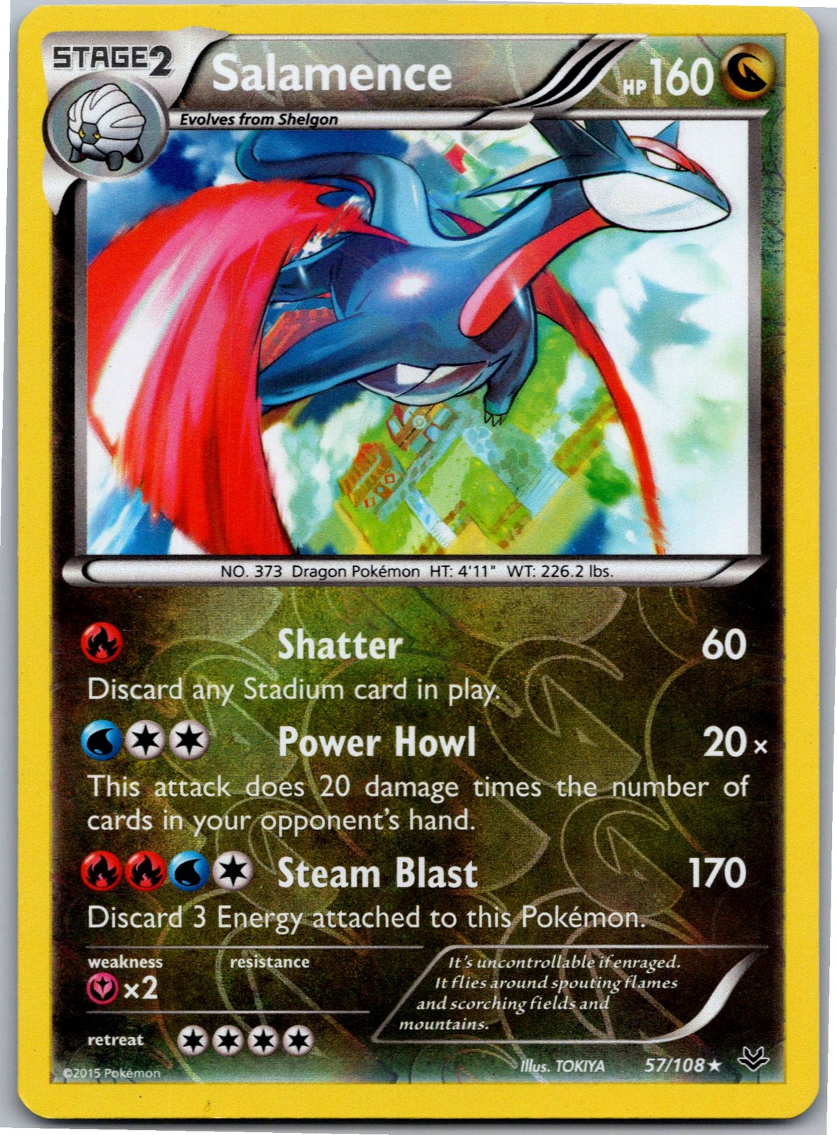 Salamence - XY - Roaring Skies 57/108 - Holo Rare - NM Pokémon TCG