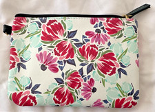 FLOWERS FLORAL PURSE BAG COSMETIC BAG CLUTCH MAKEUP ORGANIZER