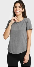 Women's Short Sleeve Essential T-Shirt, Charcoal Grey - All in Motion™, Size S