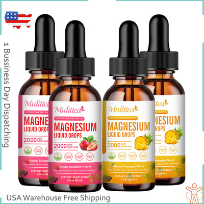 2000Mg Magnesium GlycinateLiquid Drops, Calm Stress Relief Muscle Heart Health