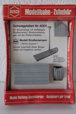 Busch 4005 Gehwegplatten rechteckige gebogene Reflex-System Spur N OVP