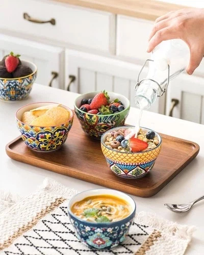 MALACASA 3 OZ Ramekins Juego de 6, tazas de platos para hornear postres de porcelana, lazo pequeño Foto 3 de 4