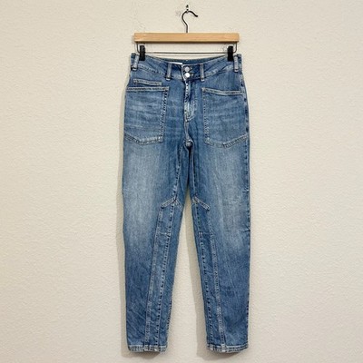 PILCRO ANTHROPOLOGIE The Wanderer Jeans Womens Sz 26 Blue Denim Mid Rise Relaxed