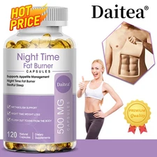Night Time Fat Burn - Appetite Control,Weight Loss Support ,120 Caps X 5 Bottle