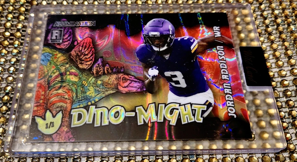 #d 1/1 DINO-MIGHT BLACK LAVA Jordan Addison RC STEGOSAURUS 2023 ALUMINATION - Image 3 of 3