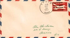 Alaska Ophir 1957 4f-bar  Type 7  1909-1957  Airmail Postal Stationery Envelope
