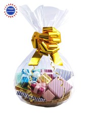 Wowfit Cello Bags 10 CT 24x30 inches Clear Cellophane Perfect for Gift Baskets