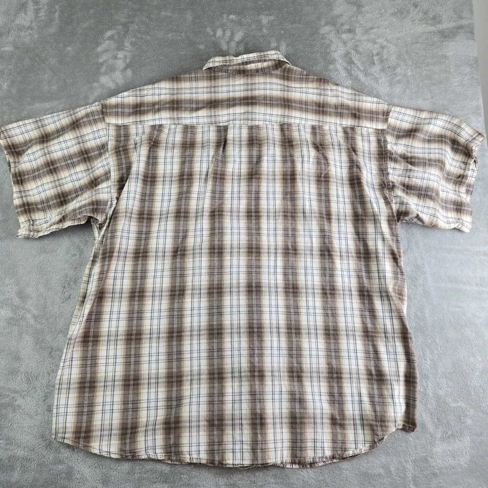 Camisa Panhandle Para Hombres XXL Marrón A Cuadros Perla Camisa Ajustada Manga Vaquero Occidental Foto 2 de 4