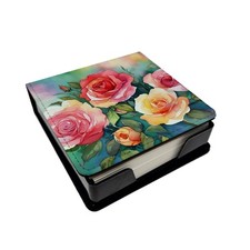 Oklahoma Roses in Watercolor PU Leather Note Paper Holder DAC1701NT4