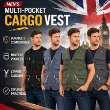 Men's Outdoor Utility Gilet Vest Multi-Pocket Workwear Travel Hiking Waistcoat