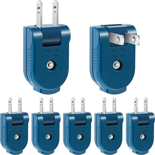 7 Piece Replacement Plug Extension Cord Plug 2 Prong125V Electric Plug Rotatable