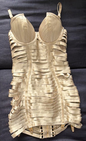 Bordelle Beige Corset Dress Bustier Adjustable Straps Underwire Demi Size M