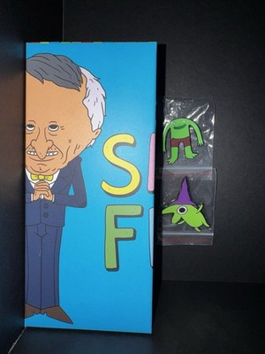 Smiling Friends Mr Boss NYCC 2025 Convention Exclusive Vinyl Figure With Pins