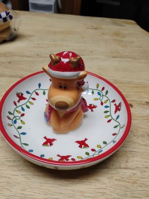 Temp-tations Christmas Deer Candy Serving Dish B2