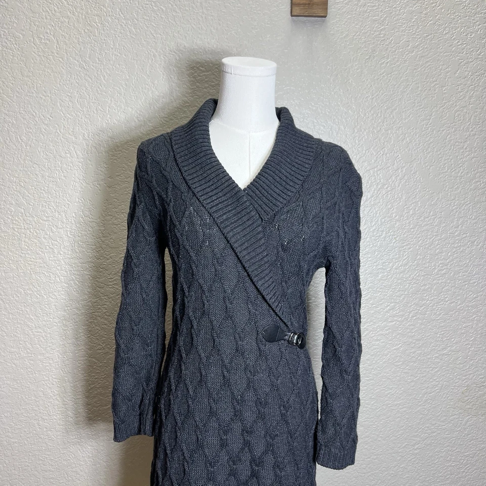 Vestido Suéter Ellen Tracy Talla S Tejido Gris Carbón Oscuro Foto 2 de 4