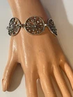 Jorma Laine Finnish 60s Silver Modernist 830S Bracelet Cosmic Wheel Design 7.5”L