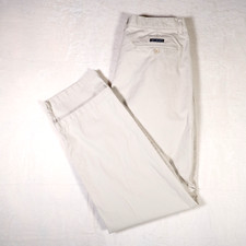 Chaps Beige Cotton Chinos Pleated Mens Pants 34x32