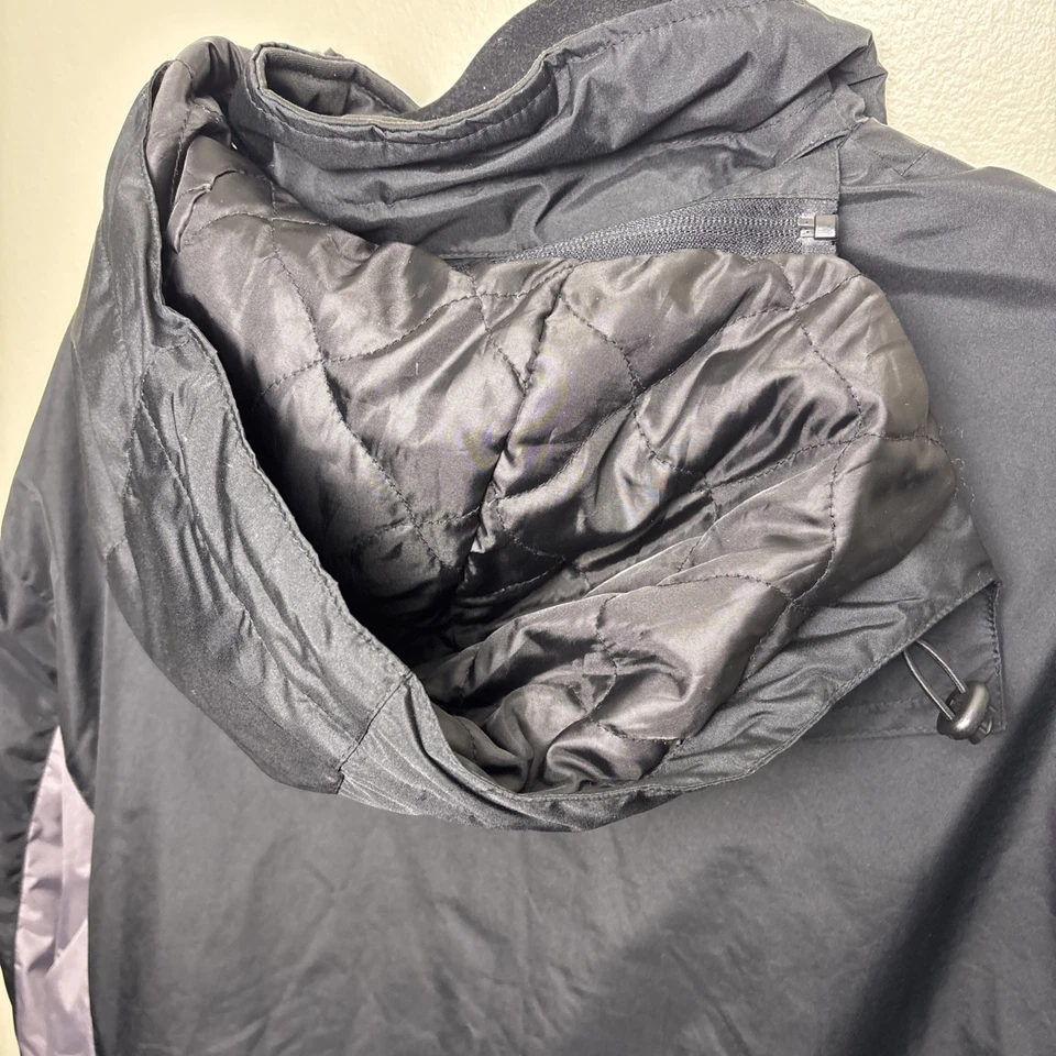 Chaqueta de invierno Everlast para mujer 3X negra gris con capucha acolchada forrada Parka Sears Foto 3 de 4