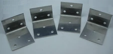 Stainless Steel Angle Bracket 2.5"W x 2.5"Hx1.75"shortside Satin Lot of 4