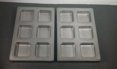 2x KitchenAid Brownie Square More Sides Loaf Pan Heavyweight Portion Control 