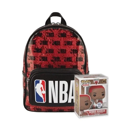 Chicago Bulls Funko Pop & Bag Dennis Rodman 103 NBA Clear Mini Backpack Arena