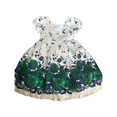 Vestido Janie & Jack Marfil Azul y Verde Floral Ocasión Especial Vacaciones 4 - Imagen 5 de 8