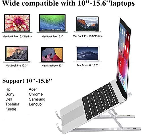 Foldable Aluminum Laptop Stand Riser for Ergonomic Computer Setup