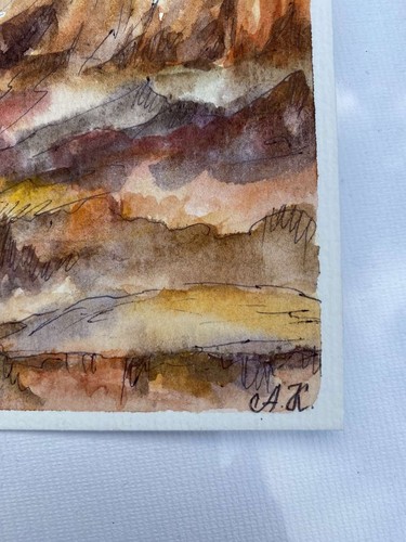 Original watercolor Art Grand Canyon National Park painting mountains Artwork - Picture 5 of 10