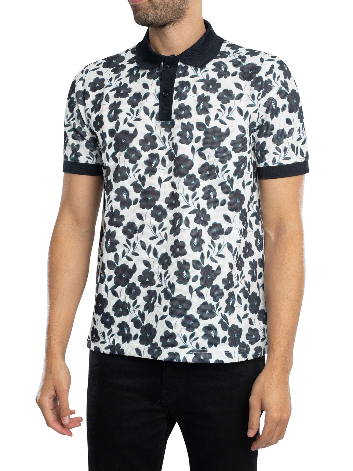 Мужская рубашка поло с принтом Ted Baker белая 6590₽