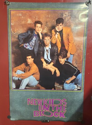 1990 New Kids On The Block Poster 34×22 Original Vintage NKOTB