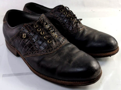 FootJoy Mens DryJoys Soft Spike Brown Crocodile Black  display picture 2