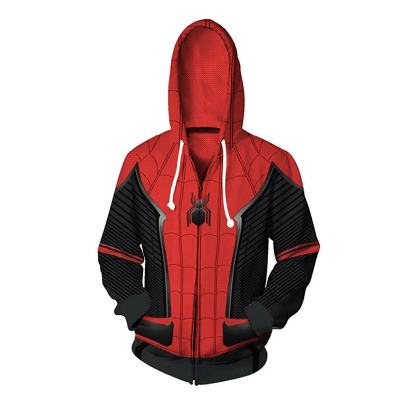 SpiderMan Homecoming Zip Hoodie Cosplay Costume Sweatershirt