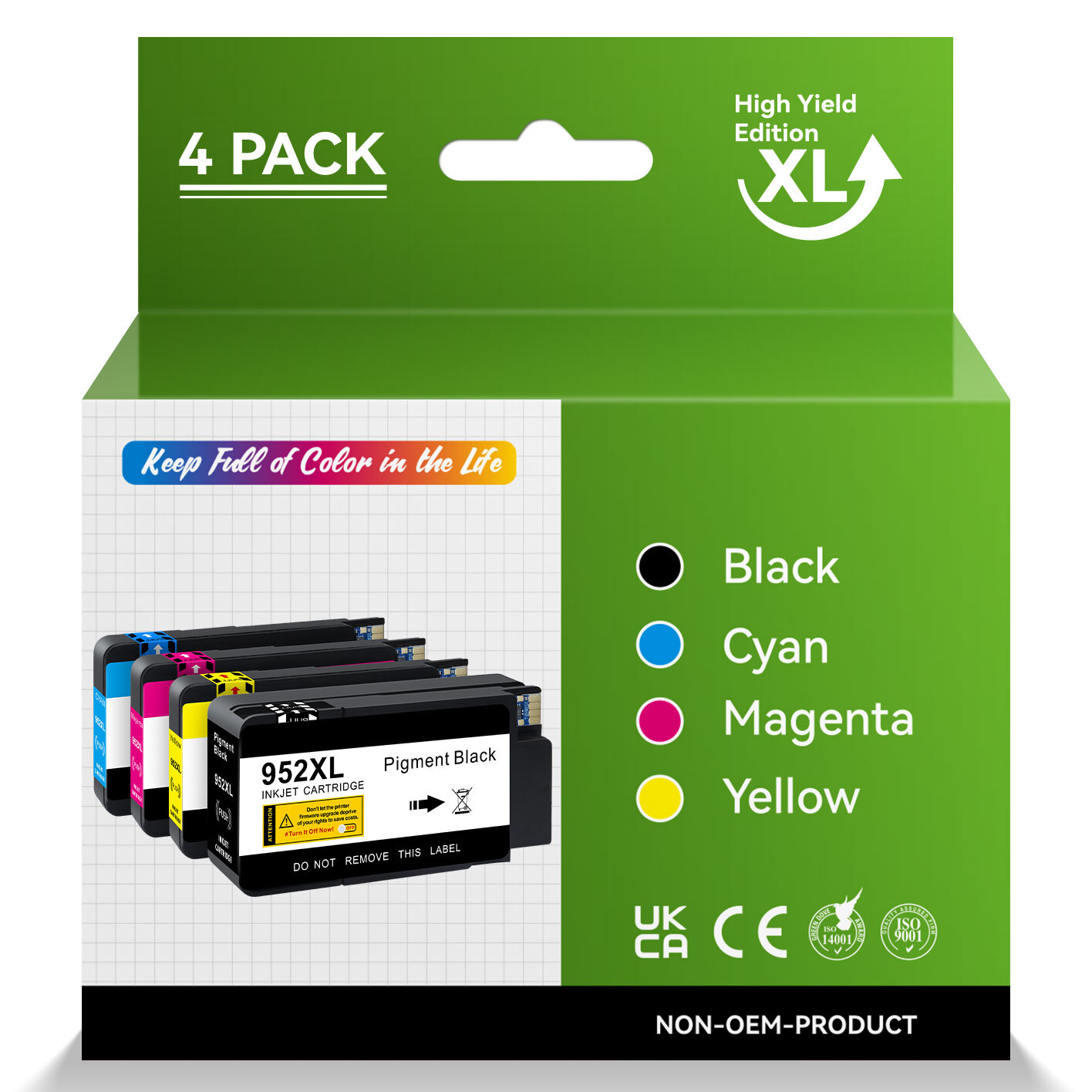 3-Pack Genuine HP 902 Color Ink Cartridges - Retail Box For OfficeJet 6968, 6978, 6970 Printers