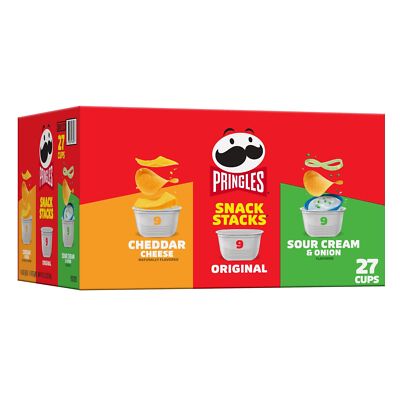 Pringles Snack Stacks Variety Pack 19.3oz Cheddar Original Sour Cream Cups
