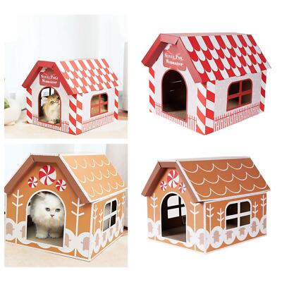 Katzenkratzbaum Pappe Katzenhaus Weihnachtsdeko gewellt