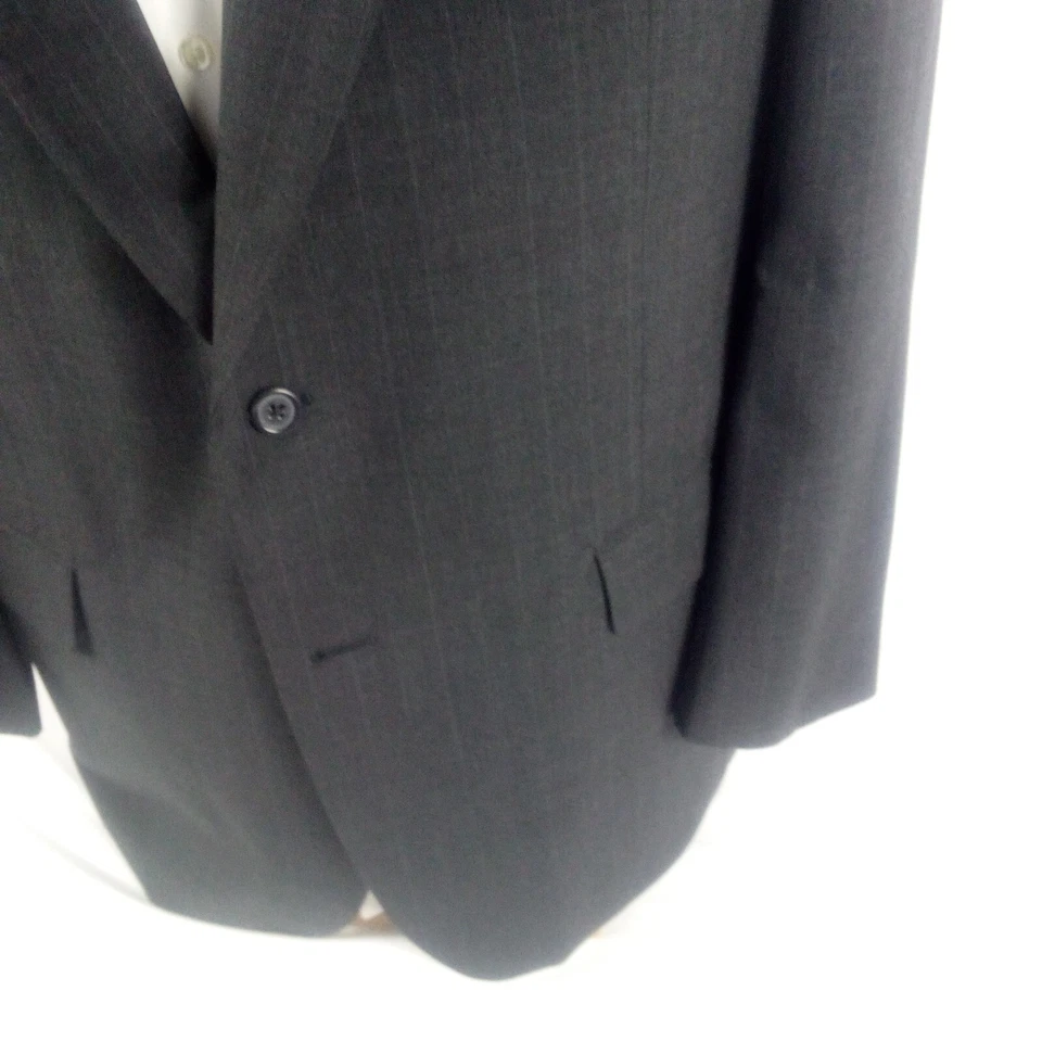 Jos. A. Traje Bank Para Hombres 44R 43R 2 Piezas Gris Carbón Rayas 34x28 Pantalones Planos Foto 2 de 4