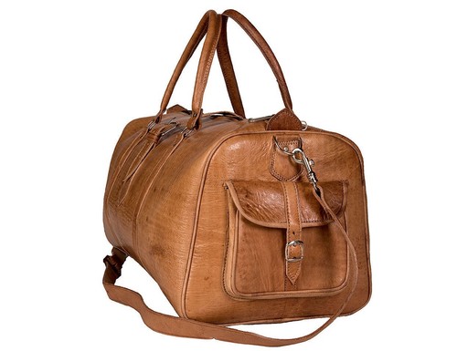 Leather Bag Vintage Travel Genuine Gym Luggage Overnight Weekend Duffel Duffle - Picture 11 of 12