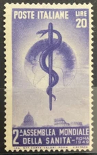 Republic 1949 World Health Organization lire 20 violet mnh