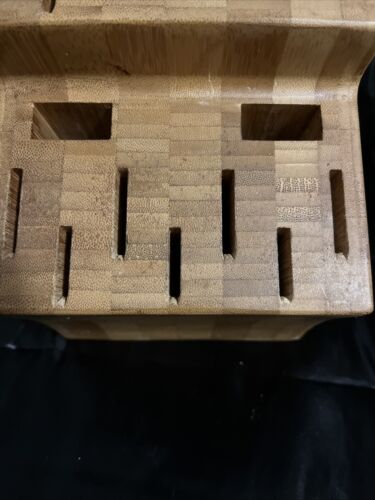 The Pampered Chef Knife Block Bamboo Large 16 Slots Excellent Condition - Picture 4 of 9