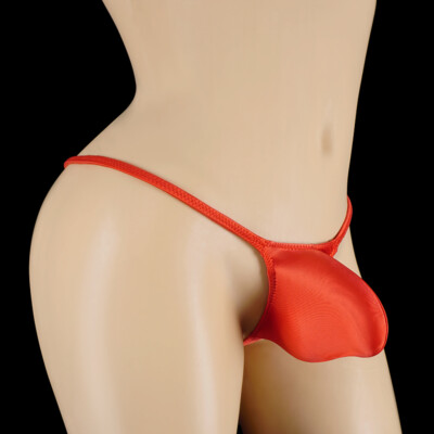 Men Glossy Satin Pouch Underwear Bikini Briefs Panties Thong G-string Underpants