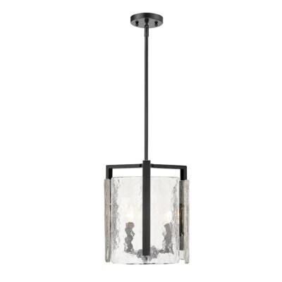 Golden Lighting Aenon 3 Light Pendant, Matte Black/Water - 3164-3PBLK-HWG