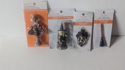 Lot of 4 Halloween Ashland Tiny Treasures...Witches and Skeletons..