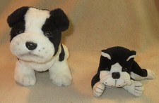 Two small Boston Terrier Plush Stuffed Dogs