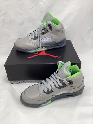 Nike Air Jordan 5 Retro GS Silver Green Bean  Shoes DQ3734-003 Size 6Y w/Box