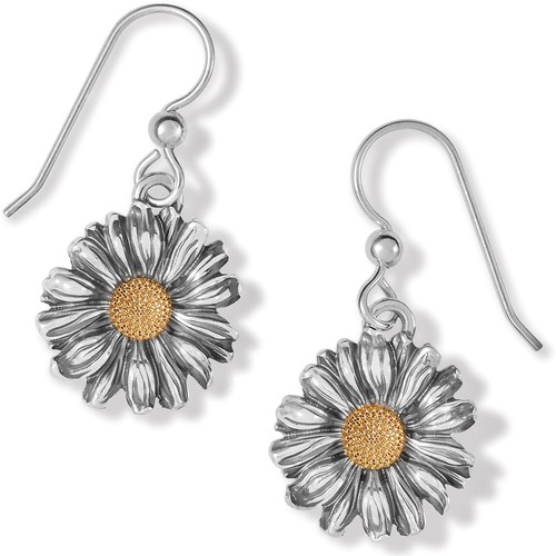 New Brighton Daisy Dee Silver & Gold Flower French Wire Earrings eBay